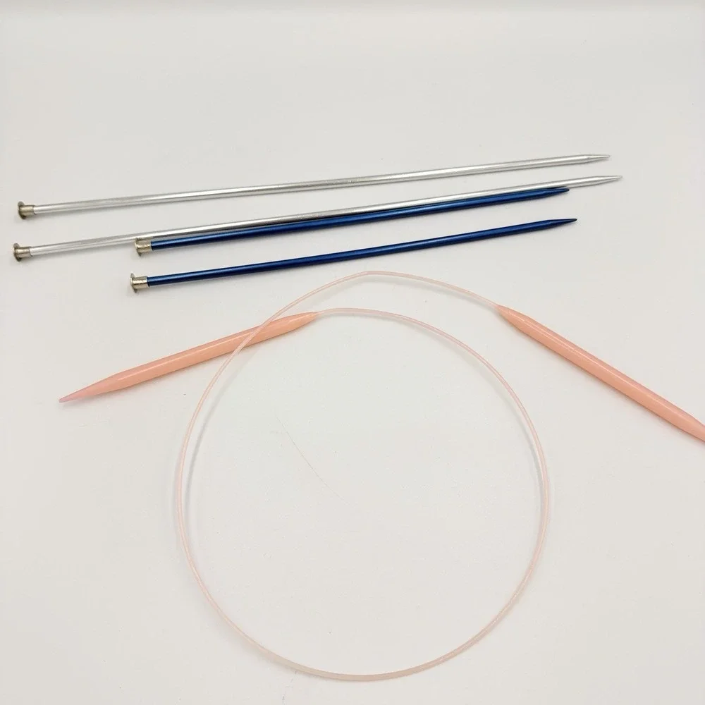 Boye Knitting Needle Lot 5MM 8MM Straight & Circular Aluminum Plastic 5 Piece